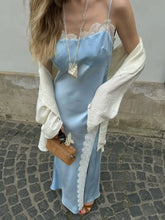 LIZAKOSHT  -  Ruched Sexy Spaghetti Strap Maxi Dress Women Split Blue Sleeveless Backless Club Party Dress Fashion Elegant Vestido